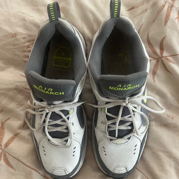NIKE Air Monarch , white/grey/lime, size 11.5 - Picture 6 of 7